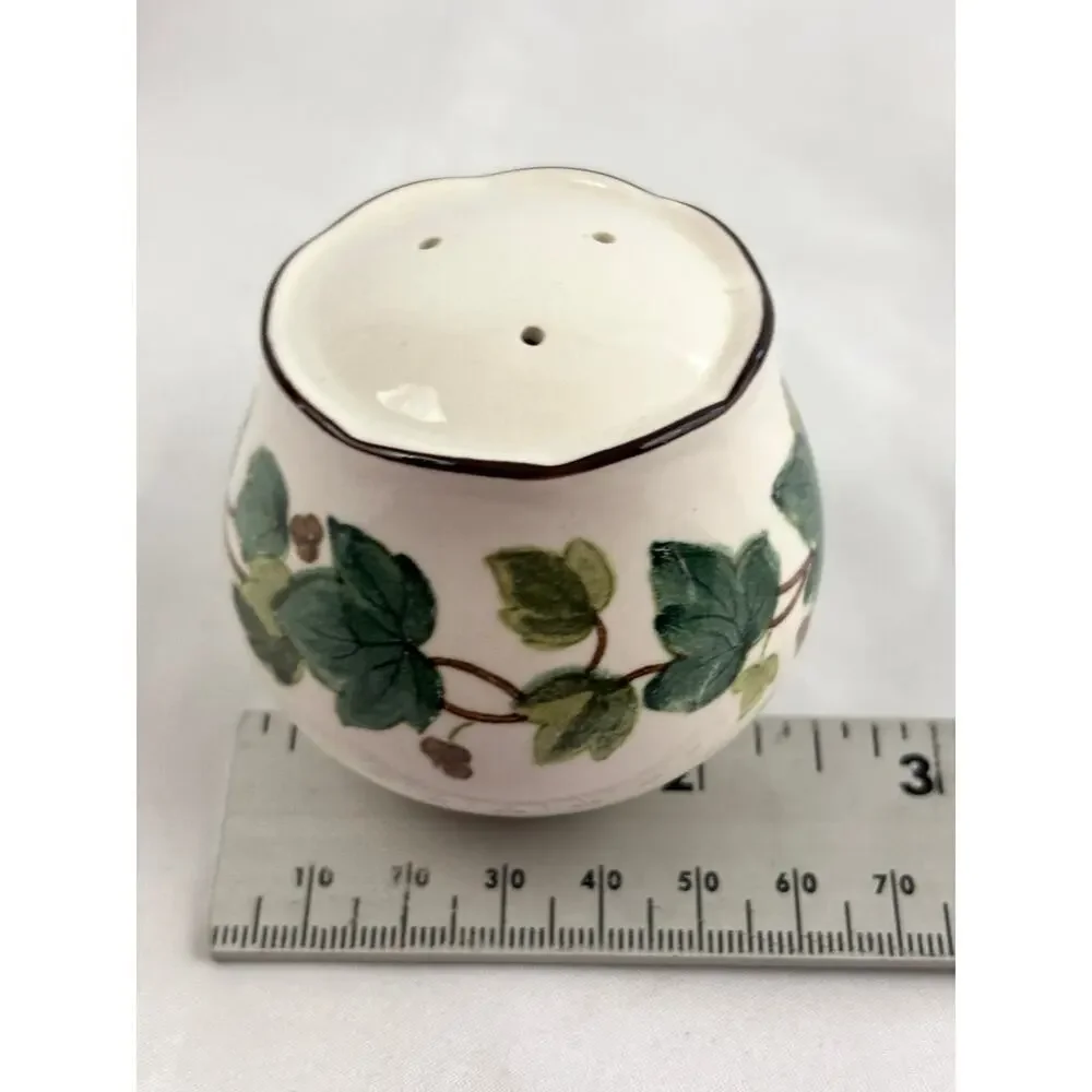 VTG‎ Green Ivy Plant Salt and Pepper Ceramic Shakers Japan Set